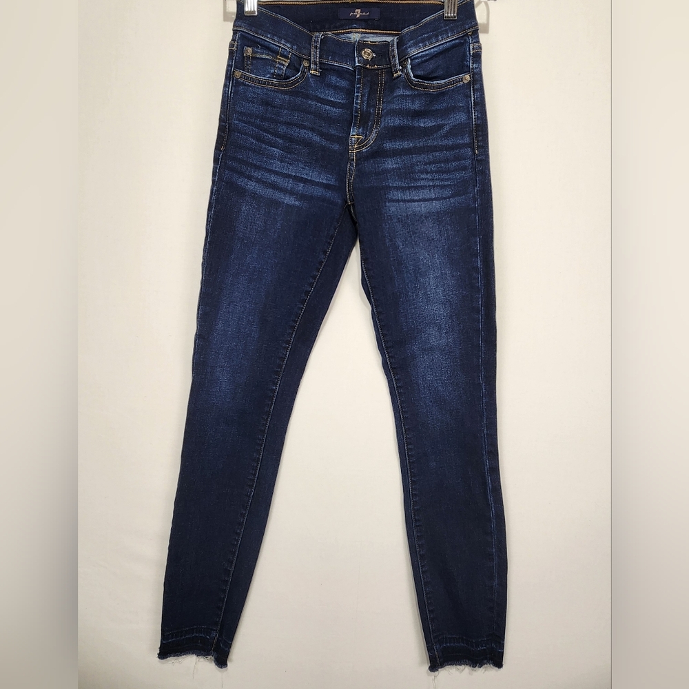 7 For All Mankind Stylish Blue‎ Women's Skinny Jeans Size 24